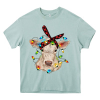 Arona charolais calf with christmas lights baby cow Heavy Core Tee - RanaPortraitStore