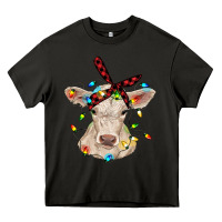 Asphalt charolais calf with christmas lights baby cow Heavy Core Tee - RanaPortraitStore