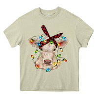 Mossy charolais calf with christmas lights baby cow Heavy Core Tee - RanaPortraitStore