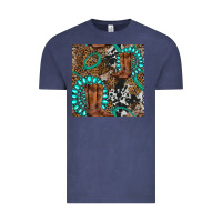 Vintage Denim cowboy boot and gemstone Vintage Tee - BundleAndBundleShop