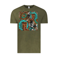 Vintage Olive cowboy boot and gemstone Vintage Tee - BundleAndBundleShop