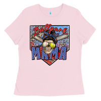 Bubblegum Pink ballpark mama Ladies Tee - Zillion Design Studio