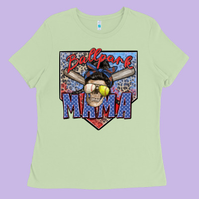 Ballpark Mama Ladies Tee Designed By Zillion Design Studio