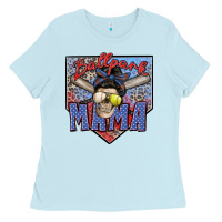 Baby Blue ballpark mama Ladies Tee - Zillion Design Studio