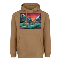 Toasted Coconut Colorado Scenery Map Heavyweight Hoodie - Bettercallsaul