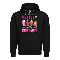Black i run on coffee and christmas cheer Zipper Hoodie - MaliasSmallBusiness