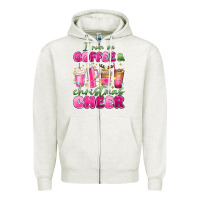 Oatmeal Heather i run on coffee and christmas cheer Zipper Hoodie - MaliasSmallBusiness