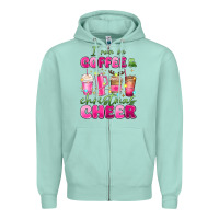 Seafoam i run on coffee and christmas cheer Zipper Hoodie - MaliasSmallBusiness