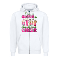 White i run on coffee and christmas cheer Zipper Hoodie - MaliasSmallBusiness