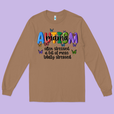 Autism Mama Long Sleeve Tee Designed By Maliassmallbusiness