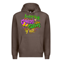Coffee Happy Mardi Gras y'all Premium Hoodie - NancyCooperArtShop