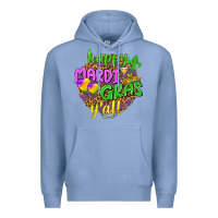 Colony Blue Happy Mardi Gras y'all Premium Hoodie - NancyCooperArtShop