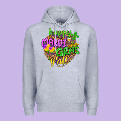 Happy Mardi Gras Y'all Premium Hoodie Designed By Nancycooperartshop