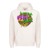 Pale Pink Happy Mardi Gras y'all Premium Hoodie - NancyCooperArtShop