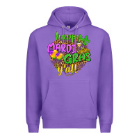 Purple Happy Mardi Gras y'all Premium Hoodie - NancyCooperArtShop