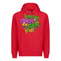Red Happy Mardi Gras y'all Premium Hoodie - NancyCooperArtShop