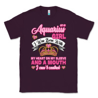 Plum As a Aquarius Girl I was Born with My Heart on my Sleeve and a mouth Classic Tee - Jasminsmagicworld