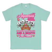 Seafoam As a Aquarius Girl I was Born with My Heart on my Sleeve and a mouth Classic Tee - Jasminsmagicworld