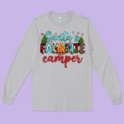Santa S Favorite Camper Long Sleeve Tee Designed By Jahusdesignshop
