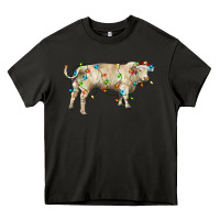 Asphalt Charolais bull with christmas lights Heavy Core Tee - RanaPortraitStore