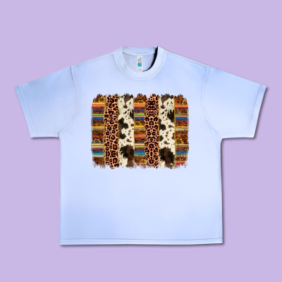 Serape Sunflower Cowhide Leopard Brushstroke Urban Heavy Tee Designed By Adodesignshop