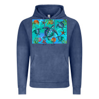 Vintage Denim Turtle Seashells Starfish Vintage Hoodie - Artiststas