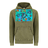Vintage Olive Turtle Seashells Starfish Vintage Hoodie - Artiststas