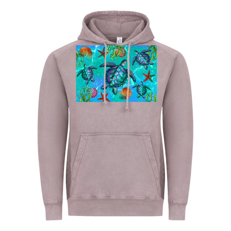 Turtle Seashells Starfish Vintage Hoodie by Artiststas | Teevron