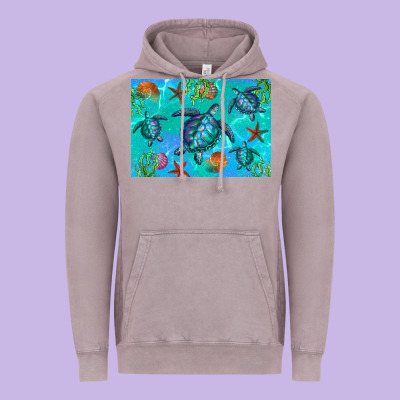 Turtle Seashells Starfish Vintage Hoodie Designed By Artiststas