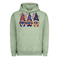 Pigment Oil Green 4th Of July gnomies with stars Urban Hoodie - HowdyJamesFarm