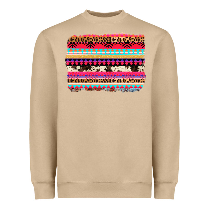 Aztec Western Leopard Cowhide Background Heavyweight Sweatshirt by AdoDesignShop | Teevron