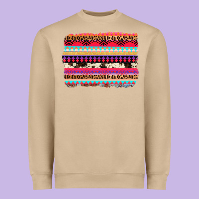 Aztec Western Leopard Cowhide Background Heavyweight Sweatshirt Designed By Adodesignshop