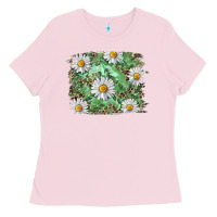 Bubblegum Pink Daisy leopard Ladies Tee - RanaPortraitStore