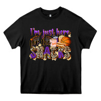 Black i'm just here for the snacks basketball Heavy Core Tee - Zillion Design Studio