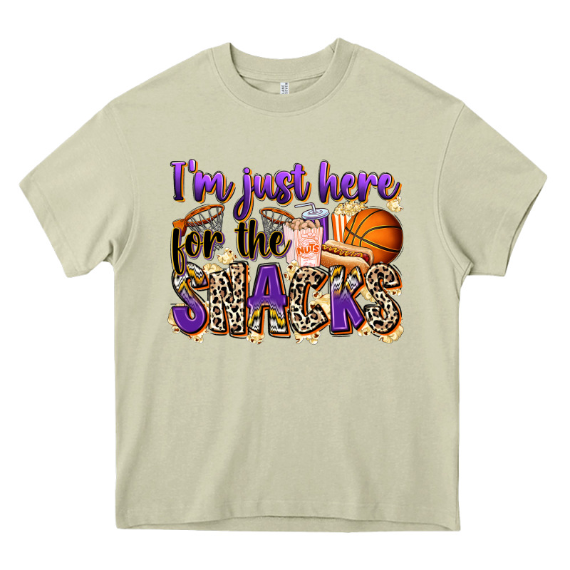 I'm Just Here For The Snacks Basketball Heavy Core Tee by Zillion Design Studio | Teevron