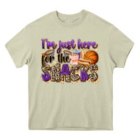 Mossy i'm just here for the snacks basketball Heavy Core Tee - Zillion Design Studio
