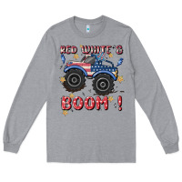 Heather Grey 4th of july png, monster truck Long Sleeve Tee - MaliasSmallBusiness