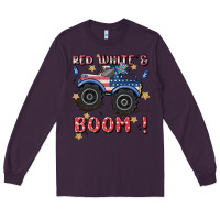 Plum 4th of july png, monster truck Long Sleeve Tee - MaliasSmallBusiness
