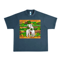 Midnight Navy st patricks goat family shamrock gold serape leopard glitter wooden tu Urban Heavy Tee - Artiststas