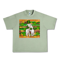 Oil Green st patricks goat family shamrock gold serape leopard glitter wooden tu Urban Heavy Tee - Artiststas