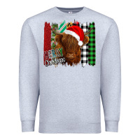 Heather Grey Merry Christmas Cow Premium Sweatshirt - Bettercallsaul