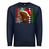 Navy Merry Christmas Cow Premium Sweatshirt - Bettercallsaul