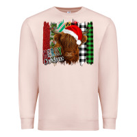 Pale Pink Merry Christmas Cow Premium Sweatshirt - Bettercallsaul