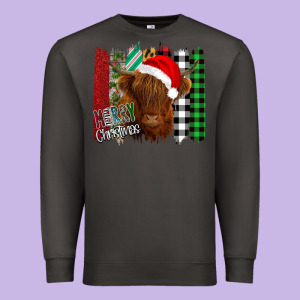 Merry Christmas Cow Premium Sweatshirt Designed By Bettercallsaul