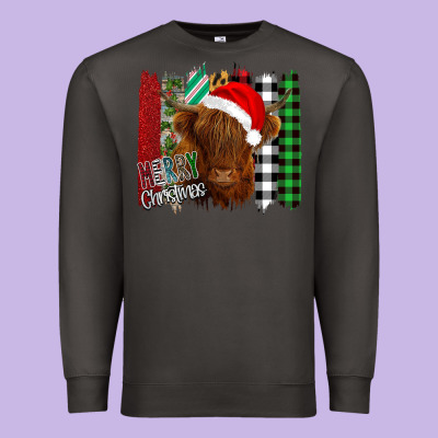 Merry Christmas Cow Premium Sweatshirt Designed By Bettercallsaul