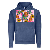 Vintage Denim Sunflowers Turtle Vintage Hoodie - Artiststas