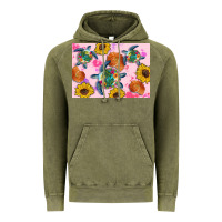 Vintage Olive Sunflowers Turtle Vintage Hoodie - Artiststas