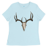 Baby Blue Deer Skull Ladies Tee - RanaPortraitStore