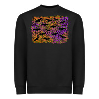 Black halloween leopard bat background Heavyweight Sweatshirt - AdoDesignShop