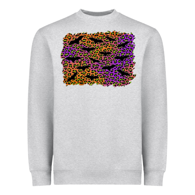 Halloween Leopard Bat Background Heavyweight Sweatshirt by AdoDesignShop | Teevron